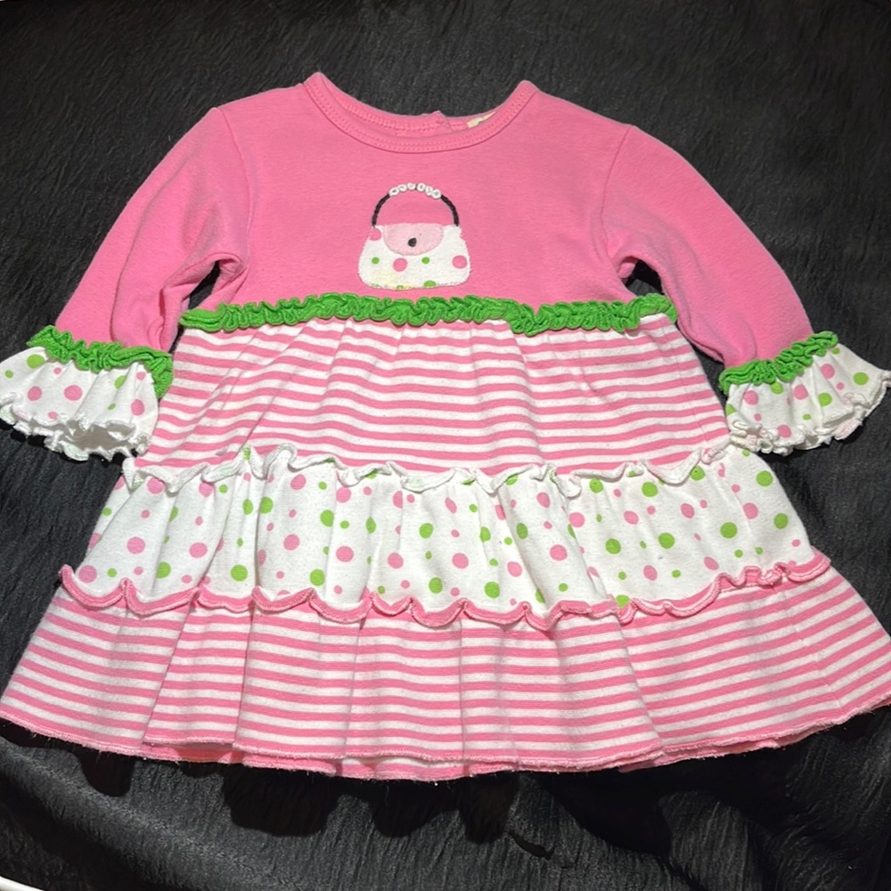 Baby Luigi dress sz 12. Pink white green